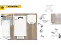 Bathroom design elements, including white cabinets, chrome finishes, and a shower with a modern white tile at 160 Chestnut Oak Ln, Lillington, NC 27546