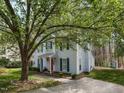 Beautiful two-story home with light-blue siding, blue shutters, and a well-maintained lawn at 7 S Indiancreek Pl, Durham, NC 27703