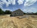 New construction home featuring light green siding and black framed windows on a sunny day at 163 Grace Pond Ave, Benson, NC 27504