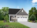 Charming home with a well-manicured lawn, stone accents, a two-car garage, and a gabled roof at 88 Baldwin St, Lillington, NC 27546