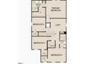 Floor plan showcasing the layout of the second floor with bedrooms, a loft, and bathrooms at 1164 Solace Way, Rolesville, NC 27571
