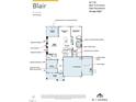 Blair floorplan first floor featuring study, Gathering room, kitchen, breakfast area, and 3-car garage at 5025 Aged Pine Rd # 56, Apex, NC 27523