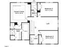 Second level floor plan showcasing an owner's suite, two bedrooms, loft, laundry room, and two bathrooms at 53 Brooklynn Trl # 183, Angier, NC 27501