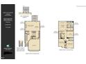 Floor plan showcases an open-concept kitchen and living area, with two bedrooms on the upper level at 6007 Shade Tree Ln, Durham, NC 27703