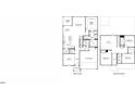 Detailed floor plan showcasing the layout of this home with open kitchen, multiple bedrooms, and a spacious living area at 3409 Rosebush Dr, Zebulon, NC 27597