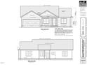 Architectural rendering showcases the home's charming front elevation, including a two-car garage and inviting entry at 28 Bailey-Boykin Rd, Selma, NC 27576