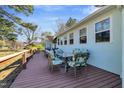 A relaxing back deck with a seating area is perfect for outdoor gatherings at 309 14Th St, Butner, NC 27509