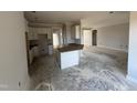 Spacious new kitchen with white cabinets, an island, and granite countertops at 47 Royal Ave, Selma, NC 27576