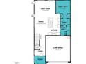 Layout featuring a 2-car garage, kitchen with breakfast bar, and great room leading to a guest suite at 136 Vulcan St, Garner, NC 27529