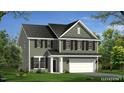Charming two-story home featuring siding, black shutters and a one car garage at 420 Shelby Meadow Ln, Angier, NC 27501
