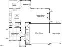 Detailed floorplan of the first floor layout, including kitchen, Gathering room, and garage at 420 Shelby Meadow Ln, Angier, NC 27501