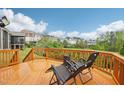 View of the relaxing back deck with seating, perfect for outdoor enjoyment and entertaining at 4008 Sykes St, Cary, NC 27519