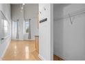 Open living room with hardwood floors, high ceilings, and lots of natural light at 700 Market St # 214, Chapel Hill, NC 27516