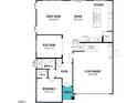 Layout of the first floor including a flex room, great room, kitchen, porch, and two-car garage at 184 Sprenger St, Garner, NC 27529