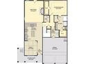 An open-concept floor plan with a great room, kitchen, dining area, and Primary bedroom at 25 Malbec Way, Youngsville, NC 27596
