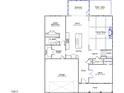 Layout of main floor featuring a spacious garage, kitchen, Gathering room, office, and guest bedroom with ensuite bathroom at 75 Black Walnut Dr # 189, Garner, NC 27529