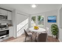 Inviting dining area with modern table, chairs, and natural light from the nearby window at 7715 Bernadette Ln, Raleigh, NC 27615