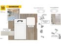 Selections of neutral toned bathroom elements including faucets, cabinetry, and light fixtures at 130 Chestnut Oak Ln, Lillington, NC 27546