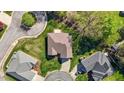 Aerial view of a single-Gathering home with well-manicured lawn nestled in a suburban cul-de-sac at 252 Shea Ct, Graham, NC 27253