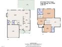 Detailed floorplan of the home layout, showing room dimensions, and layout of the two floors at 613 Holly Thorn, Holly Springs, NC 27540