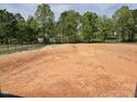 Cleared lot with trees, black metal fence, and plenty of space for a custom backyard at 154 Bellini Dr, Clayton, NC 27527