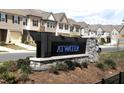The 'Atwater' neighborhood sign boasts stone accents and manicured landscaping at 3007 Cypress Lagoon Ct, Durham, NC 27703