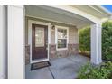 Inviting front porch with stone accents, a stylish front door, and a cozy welcome mat at 617 Conover Rd, Durham, NC 27703