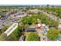 An aerial view of a property near the Golden Belt district at 732 Hopkins St, Durham, NC 27701