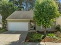 Inviting home with a well-maintained lawn, white garage door, and a beautiful shade tree at 1322 Pebble Creek Xing, Durham, NC 27713