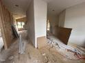 An unfinished interior shows the layout of the house with exposed wood frame at 152 Royal Ave, Selma, NC 27576