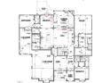 Detailed floor plan showcasing the layout of a home's first floor, including room dimensions and features at 2328 Ballywater Lea Way, Wake Forest, NC 27587