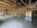 Under-construction living space with visible framework and multiple utility hookups for future design at 125 Tee Dr, Selma, NC 27576