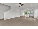 Spacious living room boasts hardwood floors, recessed lighting, and an open floor plan at 201 Benton Dr, Oxford, NC 27565