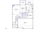 Detailed first-floor plan featuring an open kitchen, Gathering room, and guest bedroom layout at 280 N Maple Walk # 233, Garner, NC 27529