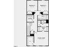 Second floor floor plan featuring owner's suite, two bedrooms, laundry, and bath 2 at 109 Sepals Pl, Wendell, NC 27591