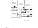 Upstairs floor plan featuring three bedrooms, two bathrooms, a laundry room, and a loft area for comfortable living at 810 Magnolia Acres Ln, Fuquay Varina, NC 27526