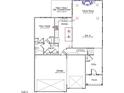 Open-concept first floor plan with kitchen, Gathering room, flex room and garage access at 107 Berry Mill Ln # 134, Raleigh, NC 27603
