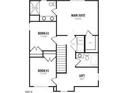 Second floorplan featuring a main suite, two additional bedrooms, a loft, and 2 bathrooms at 338 Bluejay St, Clayton, NC 27520