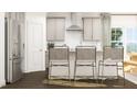 Elegant kitchen island featuring stylish seating and stainless steel appliances at 1020 Aspen View Dr, Raleigh, NC 27610