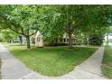Well-maintained yard with mature trees offering ample shade and curb appeal at 704 W Front St, Burlington, NC 27215