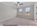 Bedroom with carpet, neutral walls and two windows at 141 Pearl St # 9, Garner, NC 27529