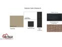 A color palette option featuring tuscan clay siding, snow white trim, black shutters and a charcoal shingle roof at 311 Chesapeake Commons St # 101, Garner, NC 27529