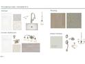 Selection of new home finishes including flooring, lighting, paint, tile and kitchen and bath hardware at 433 Providence Springs Ln, Fuquay Varina, NC 27526