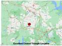 Map highlighting the excellent central Triangle location of the property at 6 Landover Ct, Durham, NC 27713
