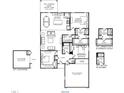 Detailed floor plan showcasing the layout of the home, including the kitchen and bedrooms at 56 Saintsbury Dr, Fuquay Varina, NC 27526