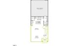 Layout of first floor plan showing dining, great room, porch, and kitchen at 605 Callan View Ave, Wake Forest, NC 27587