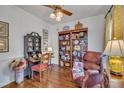 Traditional style office featuring hardwood floors, a ceiling fan, and nice decor at 1100 Queensbury Cir, Durham, NC 27713