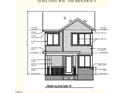 Detailed architectural plan showing the front elevation of a two-story house design at 10 Relaxing Way, Pittsboro, NC 27312
