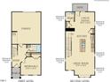 Detailed floor plan showcasing the first and second levels of this townhouse at 336 Carolina Springs Blvd, Apex, NC 27539