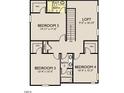 Second-floor floor plan featuring three additional bedrooms, a loft space, and two bathrooms at 4404 Darius Ct # 41, Fuquay Varina, NC 27526